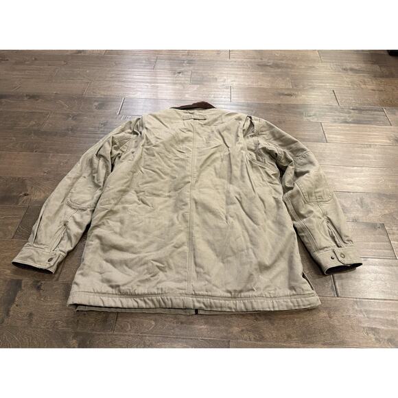 Duluth Mens Beige Fire Hose Iron Range Field Coat Heavy Duty Warm Size XL $159 - Picture 3 of 9